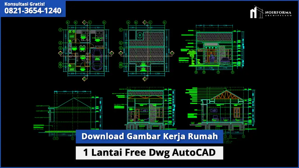 Download Gambar Kerja Rumah 1 Lantai