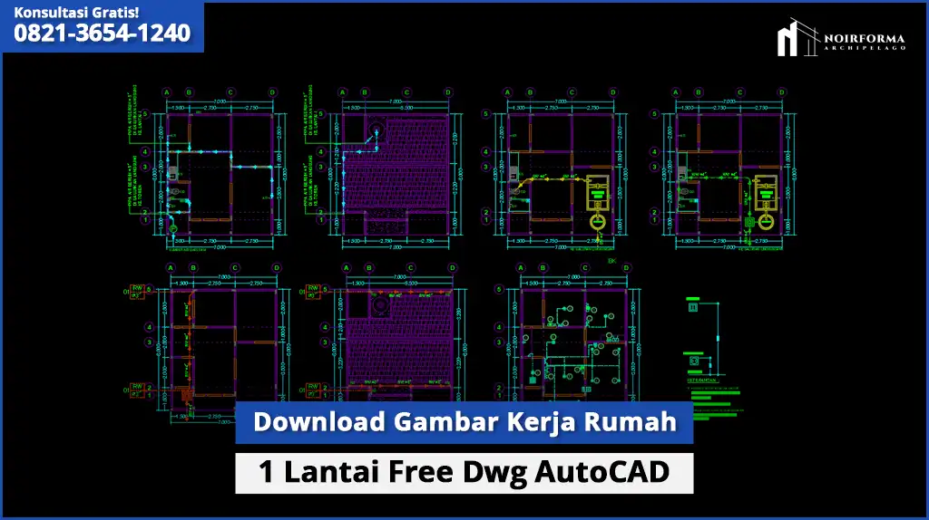 Download Gambar Kerja Rumah 1 Lantai