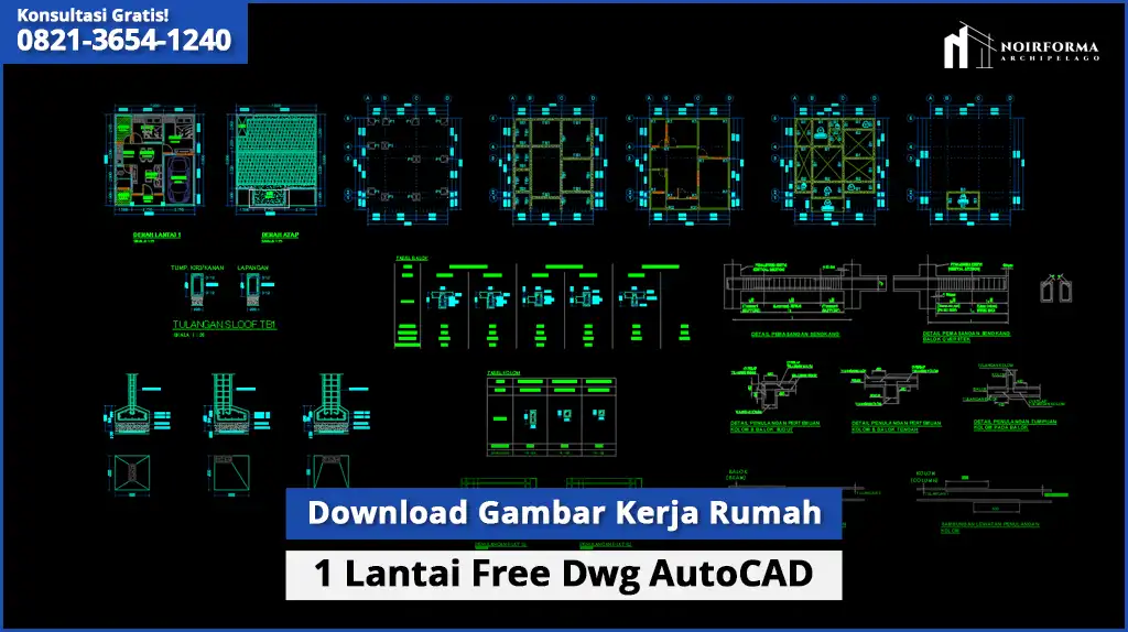 Download Gambar Kerja Rumah 1 Lantai