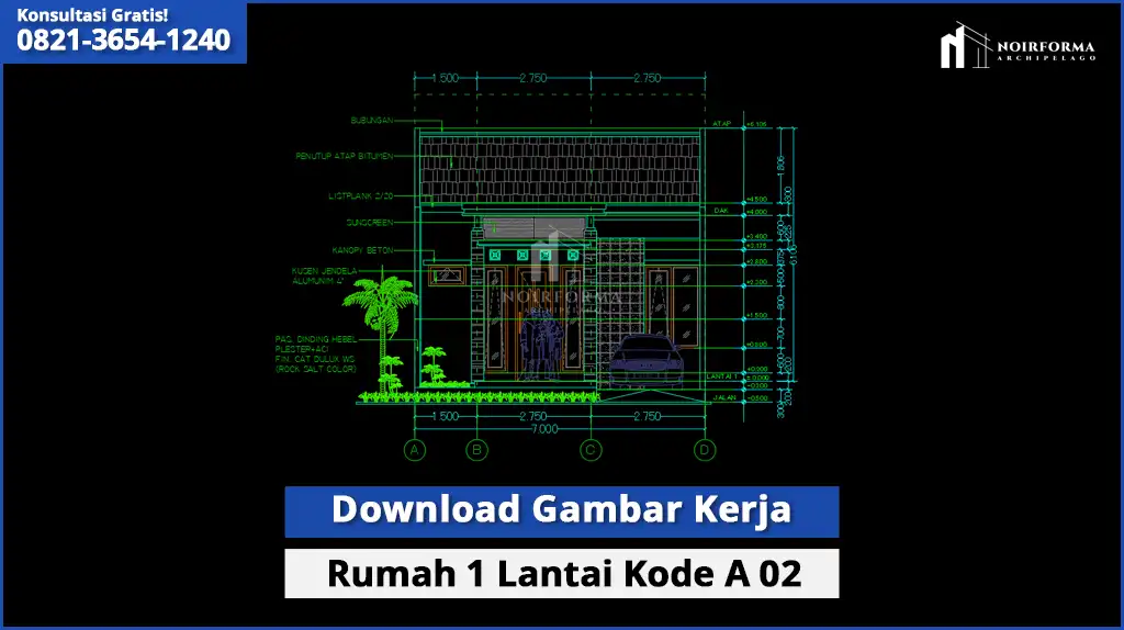Gambar Kerja Rumah 1 Lantai