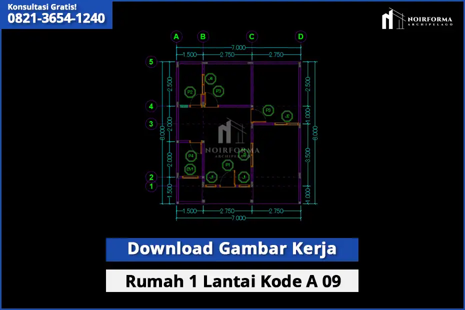 Gambar Kerja Rumah 1 Lantai