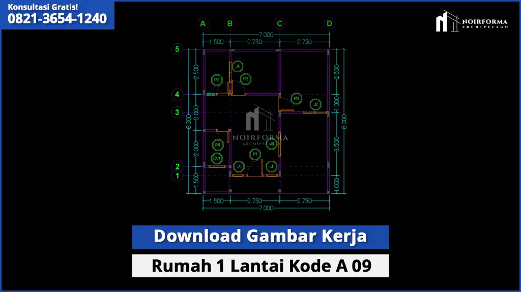 Gambar Kerja Rumah 1 Lantai