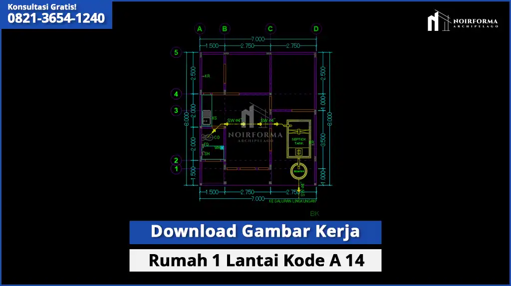 Gambar Kerja Rumah 1 Lantai