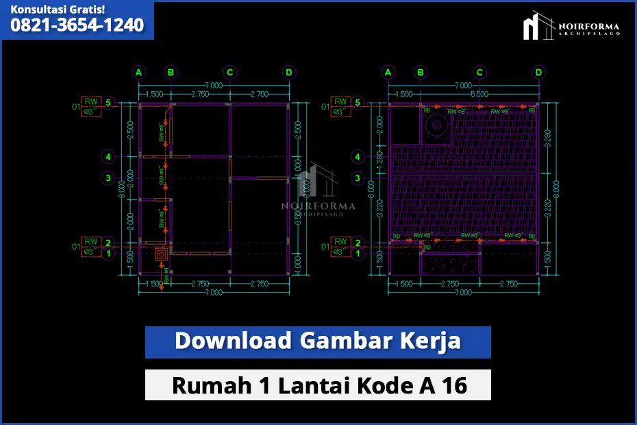 Gambar Kerja Rumah 1 Lantai