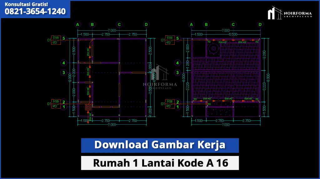 Gambar Kerja Rumah 1 Lantai