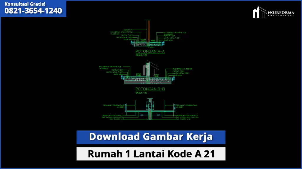 Gambar Kerja Rumah 1 Lantai