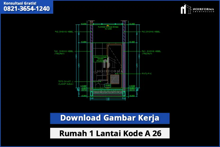 Gambar Kerja Rumah 1 Lantai