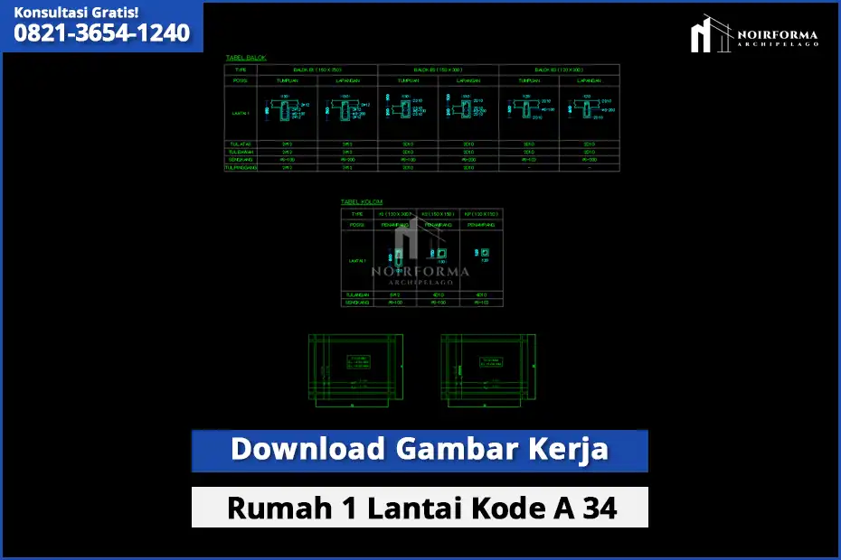 Gambar Kerja Rumah 1 Lantai